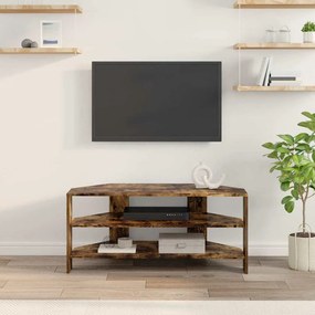 vidaXL ΓωνιακήΒάσηΤηλεόρασης Καπνιστό Δρύς 102x40,5x45εκ