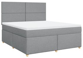 ΚΡΕΒΑΤΙ BOXSPRING ΜΕ ΣΤΡΩΜΑ ΑΝΟΙΧΤΟ ΓΚΡΙ 180X200 ΕΚ. ΥΦΑΣΜΑΤΙΝΟ 3293652