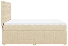 ΚΡΕΒΑΤΙ BOXSPRING ΜΕ ΣΤΡΩΜΑ ΚΡΕΜ 140X200 ΕΚ. ΥΦΑΣΜΑΤΙΝΟ 3294398