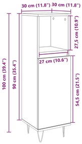 ΝΤΟΥΛΑΠΙ ΜΠΑΝΙΟΥ SONOMA ΔΡΥΣ 30X30X100 ΕΚ. ΕΠΕΞΕΡΓΑΣΜΕΝΟ ΞΥΛΟ 849671