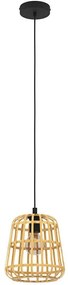 Φωτιστικό Οροφής Montezuelo 390152 Φ24x150cm 1xE27 40W Natural-Black Eglo Steel,Wood