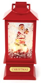 "PLASTIC SNOWY MUSIC SANTA LANTERN", 2 MINI LED ΛΑΜΠΑΚ. WW, ΜΠΑΤ. (3ΑAΑ),IP20, 10Χ10Χ20CM ACA X0721106