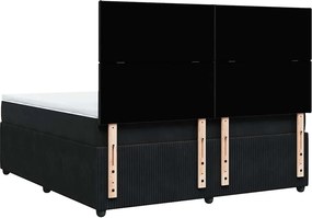 vidaXL Κρεβάτι Boxspring με Στρώμα Μαύρο 180x200 εκ. Βελούδινο
