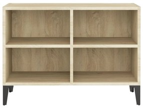 vidaXL Έπιπλο Τηλεόρασης Καπνιστή Δρυς 69,5x30x50 εκ Μεταλλικά Πόδια