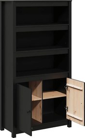 vidaXL Ντουλάπι Μαύρο 80x35x154 εκ. από Μασίφ Ξύλο Πεύκου