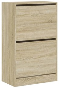 vidaXL Παπουτσοθήκη Sonoma Δρυς 60x34x96,5 εκ. από Επεξεργασμένο Ξύλο