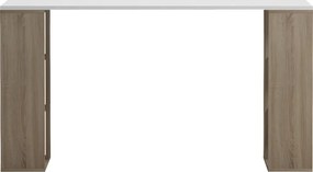 Γραφείο με ραφιέρα  Colmar pakoworld sonoma-λευκό 140x60x75εκ