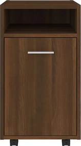 vidaXL Ντουλάπι με Ροδάκια Καφέ Δρυς 33x38x60 εκ. Επεξεργασμένο ξύλο
