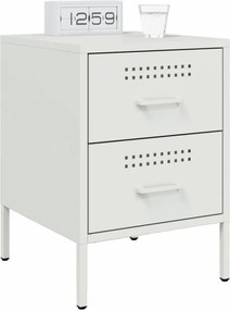 vidaXL Κομοδίνο Λευκό 36x39x50,5 εκ. από Χάλυβα
