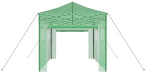 vidaXL Θερμοκήπιο με στέγη Πράσινο 280 x 410 x 315 εκ Ατσάλι