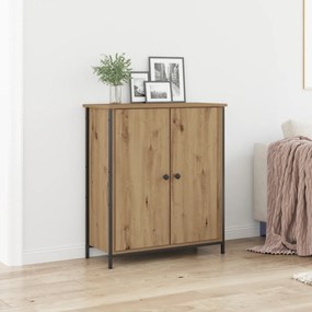vidaXL Μπουφές Μασίφ Ξύλο Δρυός 70x30x80 εκ. Μοριοσανίδα και Μέταλλο