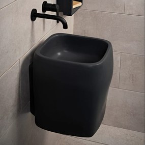 Athos Black Matt 37x39 - Κρεμαστος Νιπτήρας Μπανιου