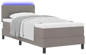 vidaXL Κρεβάτι Box Spring με Στρώμα & LED Ταμπά 100x200 εκ. Υφάσματος