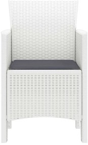 vidaXL Καρέκλα Κήπου 4 pcs Λευκό 53 x 49 x 85 εκ. PP
