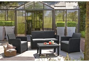 Allibert Σετ Σαλόνι Corona Lounge 4 τμχ Πολυπροπυλένιο Wicker/ Γραφίτης BEST-21071383