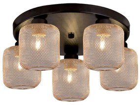 Φωτιστικό Οροφής - Πλαφονιέρα Loren 4165400 Gold-Black Viokef Metal, Glass
