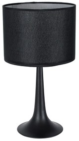 AMBROSIA BLACK 01394 Μοντέρνο Επιτραπέζιο Φωτιστικό Πορτατίφ Μονόφωτο Μεταλλικό με Μαύρο Καπέλο Φ25 x Υ46cm