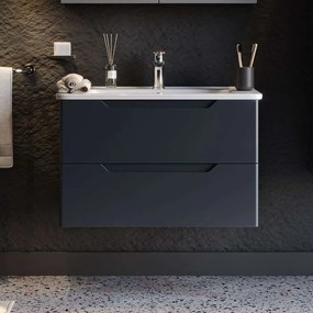 Έπιπλο Μπάνιου Πάγκος Με Νιπτήρα Perla S3BPERL080AN 80x46x53cm Anthracite Ceranic,Mdf