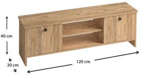 Έπιπλο τηλεόρασης Cube Megapap μελαμίνης χρώμα pine 120x30x40εκ. - GP022-0076,3