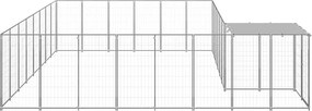vidaXL Σπιτάκι Σκύλου Ασημί 15,73 μ² Ατσάλινο