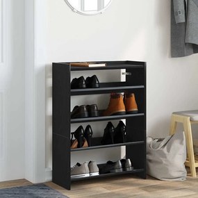 vidaXL Ράφι παπουτσιών  Μαύρο 60x25x81 cm Κατασκευασμένο ξύλο