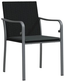 vidaXL Σετ Τραπεζαρίας Κήπου 9 τεμ. Συνθ. Ρατάν / Ατσάλι με Μαξιλάρια