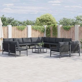vidaXL Σετ Καναπέ Κήπου 13 pcs Ανθρακί Ατσάλι