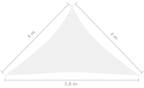 Πανί Σκίασης Τρίγωνο Λευκό 4 x 4 x 5,8 μ. από Ύφασμα Oxford - Λευκό