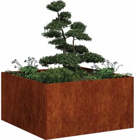 vidaXL Γλάστρα Κήπου Σκ rusty 80 x 80 x 40 cm