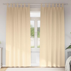 vidaXL Κουρτίνες με κουρτίνες 2 pcs Κρεμ 260 x 140 εκ. Πολυεστέρας