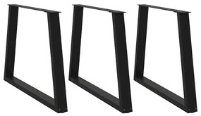 vidaXL Πόδια Τραπεζαρίας Σχήματος V 3 τεμ. Μαύρο 90x(72-73,3) εκ. Ατσάλι