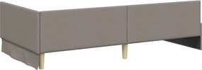 vidaXL Κρεβάτι Γωνίας Taupe 90 x 200 cm ύφασμα