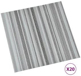 vidaXL Δάπεδο Αυτοκόλλητο Ανοιχτό Γκρι 20 τεμ. 1,86 μ² από PVC