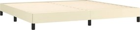 vidaXL Κρεβάτι Boxspring με Στρώμα Κρεμ 200x200 εκ. Συνθετικό Δέρμα
