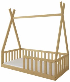 Κρεβάτι  Montessori Tipi με κάγκελα Natural  70x140cm  BC50043  BabyCute (Δώρο το Στρώμα)