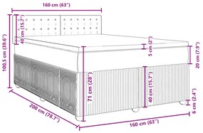Κρεβάτι Boxspring με Στρώμα Σκούρο Πράσινο 160x200εκ. Βελούδινο - Πράσινο
