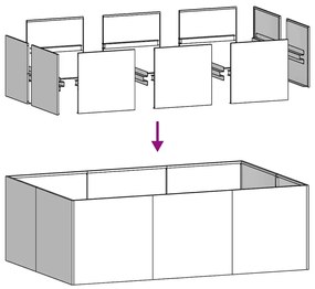 vidaXL Ζαρντινιέρα 120x80x40 εκ. από Ανοξείδωτο Ατσάλι