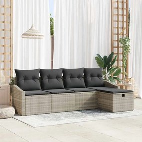 vidaXL Σετ Καναπέ Κήπου 5 pcs Ανοιχτό γκρι 233 x 117 x 85 εκ