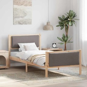 vidaXL Σκελετός Κρεβατιού με κεφαλάρι Taupe 90 x 190 cm ύφασμα
