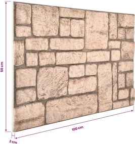 vidaXL Πάνελ τοίχου 10 pcs Μπεζ 100 x 50 cm Αφρός EPS