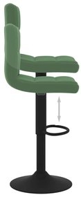 vidaXL Σκαμπό Μπαρ 2 τεμ. Σκούρο Πράσινο Βελούδινα