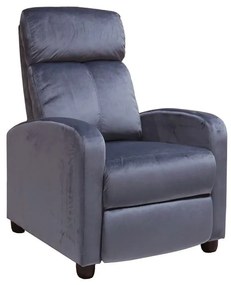 PORTER Πολυθρόνα Relax Σαλονιού - Καθιστικού Γκρι Velure -  68x86x99cm
