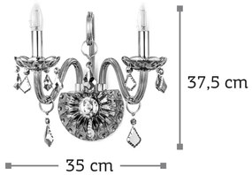 InLight Επιτοίχιο φωτιστικό από φιμέ γυαλί και κρύσταλλα (43391-2-FIME)