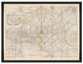 Κάδρο Map Of West Indies 1716 FA13198 120X90 MindTheGap Οριζόντιοι Wood