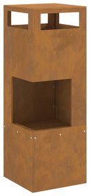 vidaXL Τζάκι Τετράγωνο 35x35x100 εκ. Σαθρού Χάλυβα
