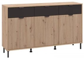 ΚΟΜΟΤΑ-ΜΠΟΥΦΕΣ MAYENNE 3K3F ARTISAN OAK-ΜΑΥΡΟ MAT 157x40x93εκ 11013359