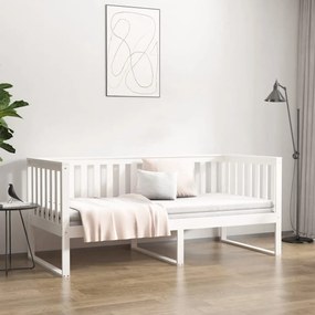 vidaXL Καναπές Κρεβάτι Χωρίς Στρώμα Λευκό 90x190 εκ. Μασίφ Ξύλο Πεύκου