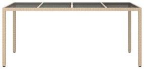 vidaXL Τραπέζι Κήπου για Φαγητό Μπεζ 190 x 90 x 75 cm Πολυ ράταν