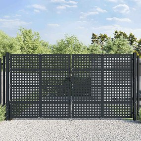 vidaXL Πόρτα Κήπου Ανθρακί 400x175 εκ. Ατσάλι