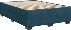 vidaXL Κρεβάτι Boxspring με Στρώμα Μπλε 140x190 εκ. Βελούδινο